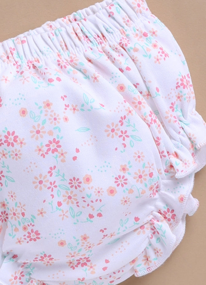 Le Pur Biocool Cotton Baby Girl Dress Set with Bloomers & Headband – Floral Print - LE PUR!